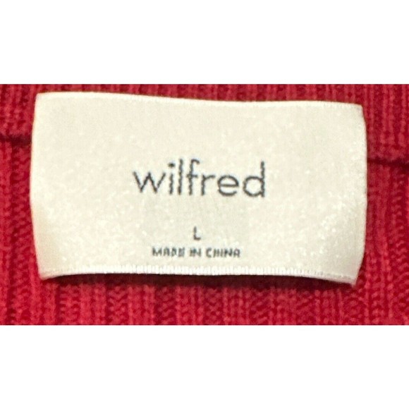 Aritzia Wilfred Ayla Puff Sleeve Crew‎ Neck Merino Wool Sweater Sz L EUC - Picture 3 of 5